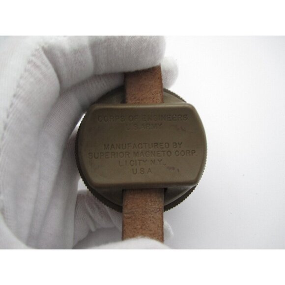 Vintage WW2 US Army Corps of Engineer Round Compass (H609) Super Magneto NY USA - Picture 3 of 6